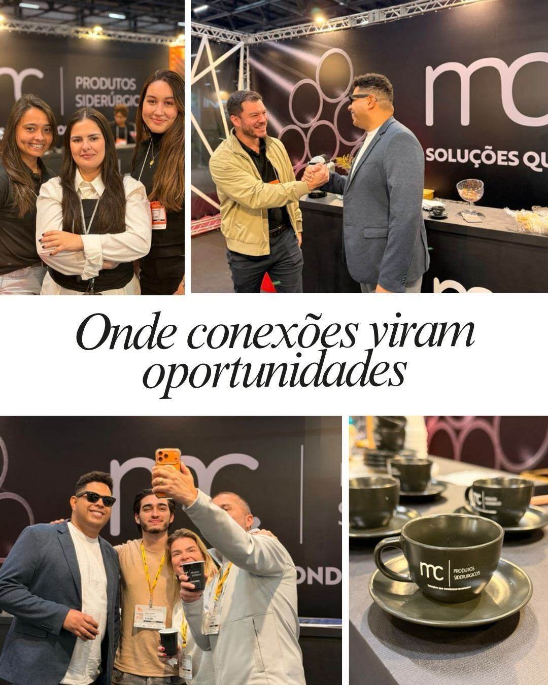Equipe MC recebendo clientes na Paving Expo